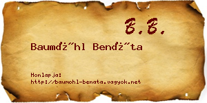 Baumöhl Benáta névjegykártya